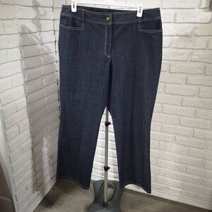 Jessica Plus Ladies Size 20W Dark Wash Straight Wider Leg Denim Jeans